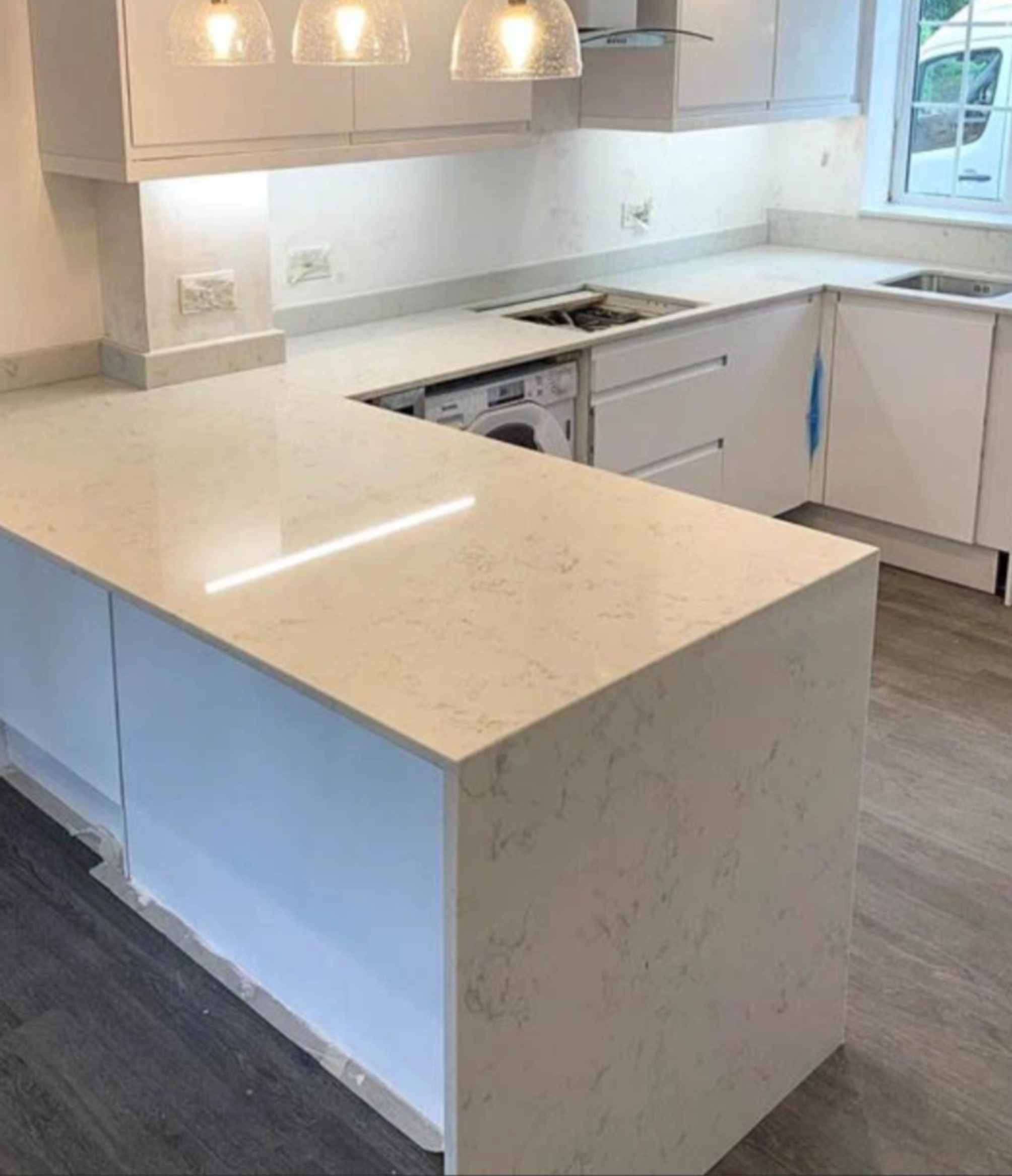 Carrara White Quartz 110"x 26" [Click On Image For Pricing]